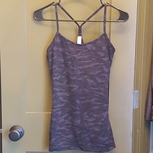 Lululemon Power Y Tank | Camo Multi Grey | 6